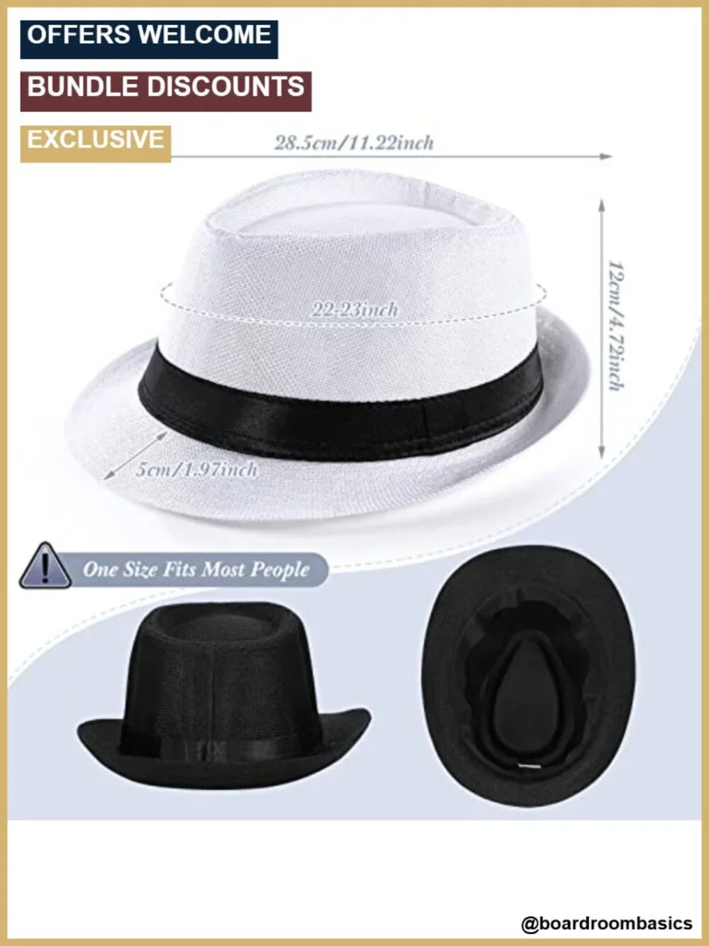 Straw Trilby Sun Hat for Men Women Summer Beach Party 1920s Short Brim